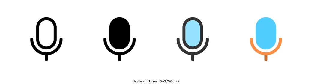 Icon set for microphone. Perfect for voice apps or recording tools.