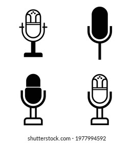 
icon set microphone vector illustration