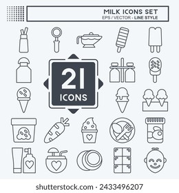 Icon Set Milk. related to Restaurant symbol. line style. simple design editable. simple illustration