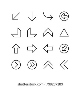 Icon set of miscellaneous arrows