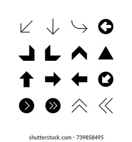 Icon set of miscellaneous arrows