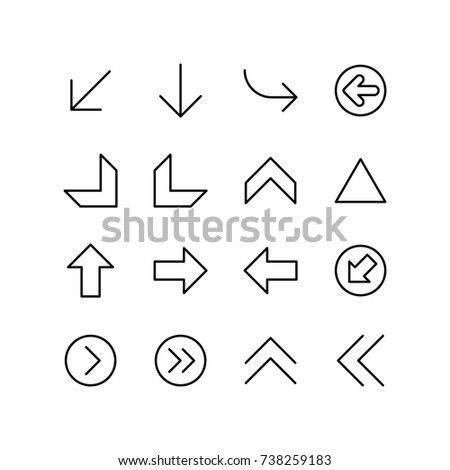 Icon set of miscellaneous arrows