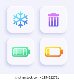 Icon Set for Mobile Interface on White Background : Vector Illustration