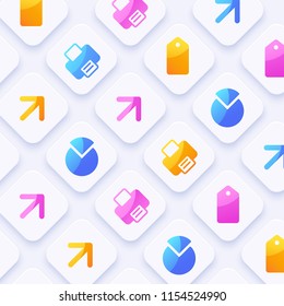 Icon Set for Mobile Interface on White Background : Vector Illustration