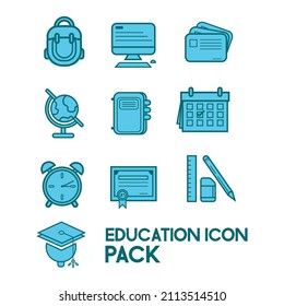 Icon set of modern flat design style vector illustration
Education Package