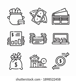 Icon Set Money for different seasons Line