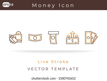 Icon Set Money Investment For Website, Infographic Element. Vector Illustration