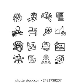 Icon set. Motion illustration graphics. Employment And Jobs illustration vector.