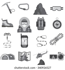 Icon set mountaineering.
