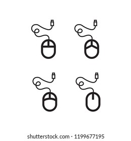 Icon Set Mouse Computer, Vector