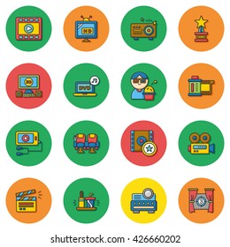 icon set movie vector