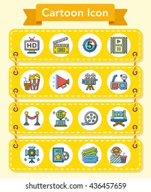 icon set movie vector