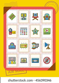 icon set movie vector