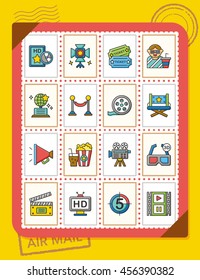 icon set movie vector