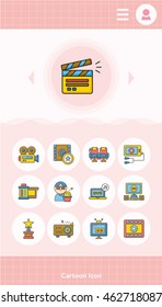 icon set movie vector