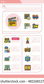 icon set movie vector