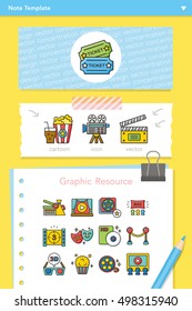 icon set movie vector