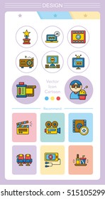 icon set movie vector