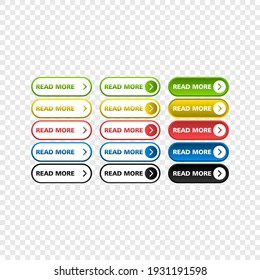 Icon set multi colored button in flat style. Easy editable vector isolated illustration.