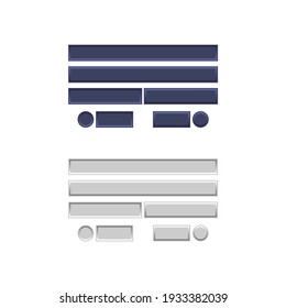 Icon set multi colored button in flat style. Easy editable vector isolated illustration. 