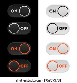 Icon set multi colored button in flat style. Easy editable vector isolated illustration.