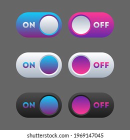 Icon set multi colored button in flat style. Easy editable vector isolated illustration.