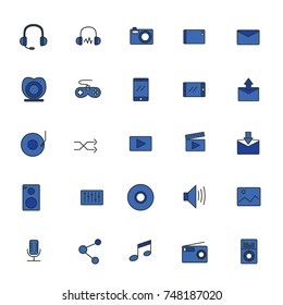 Icon set multimedia work vector illustration