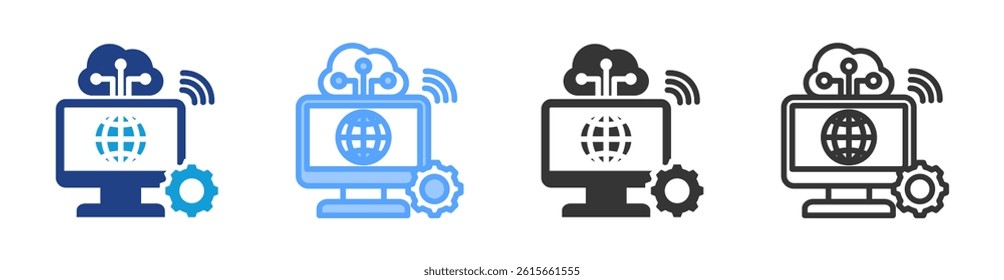 It icon set multiple style collection