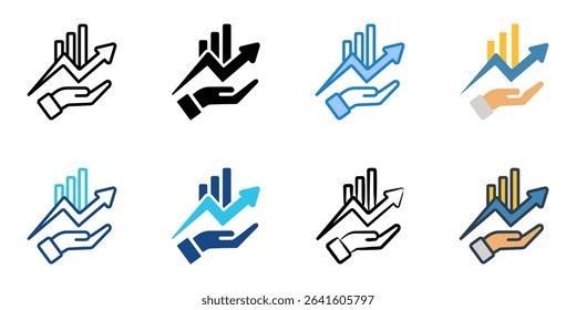  Grow icon set multiple style collection 
