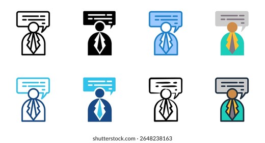  Consultant icon set multiple style collection 
