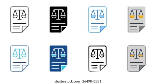  Conjunto de iconos legales colección de varios estilos 
