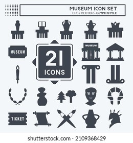 Icon Set Museum - Glyph Style - Einfache Illustration, gut für Prints, Bekanntmachungen, etc.