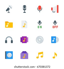 Icon set of music