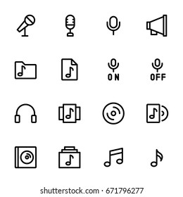 Icon set of music