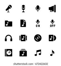 Icon set of music