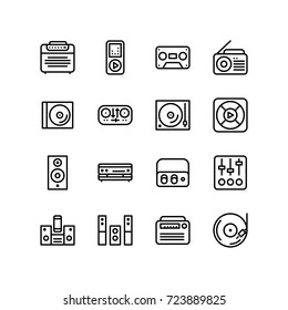Icon set of music