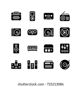 Icon set of music