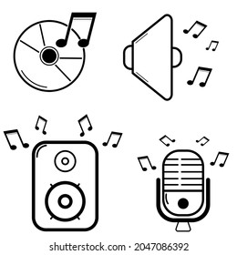 icon set of music icon design, sign or symbol