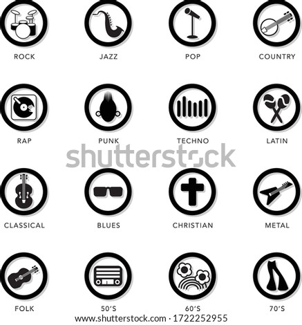 Icon Set For Music Genres