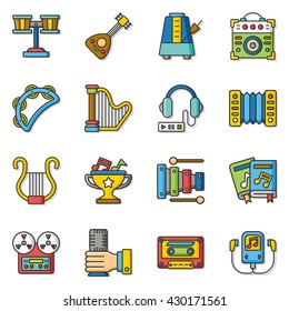 icon set music vector