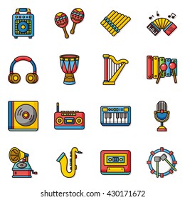 icon set music vector