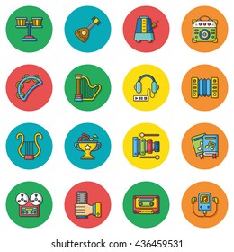 icon set music vector