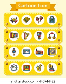 icon set music vector