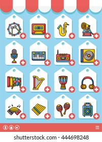 icon set music vector
