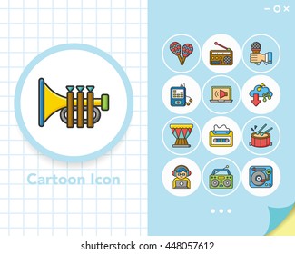 icon set music vector