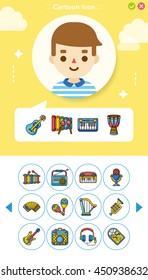 icon set music vector