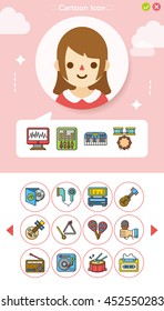 icon set music vector