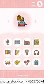 icon set music vector
