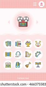 icon set music vector