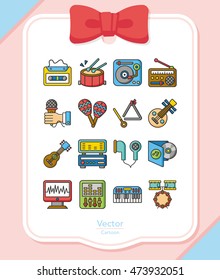 icon set music vector